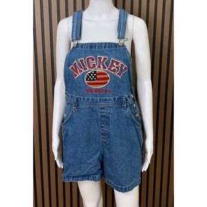 Disney Catalog Vintage Mickey America Women's Denim Shortalls Medium Wash M